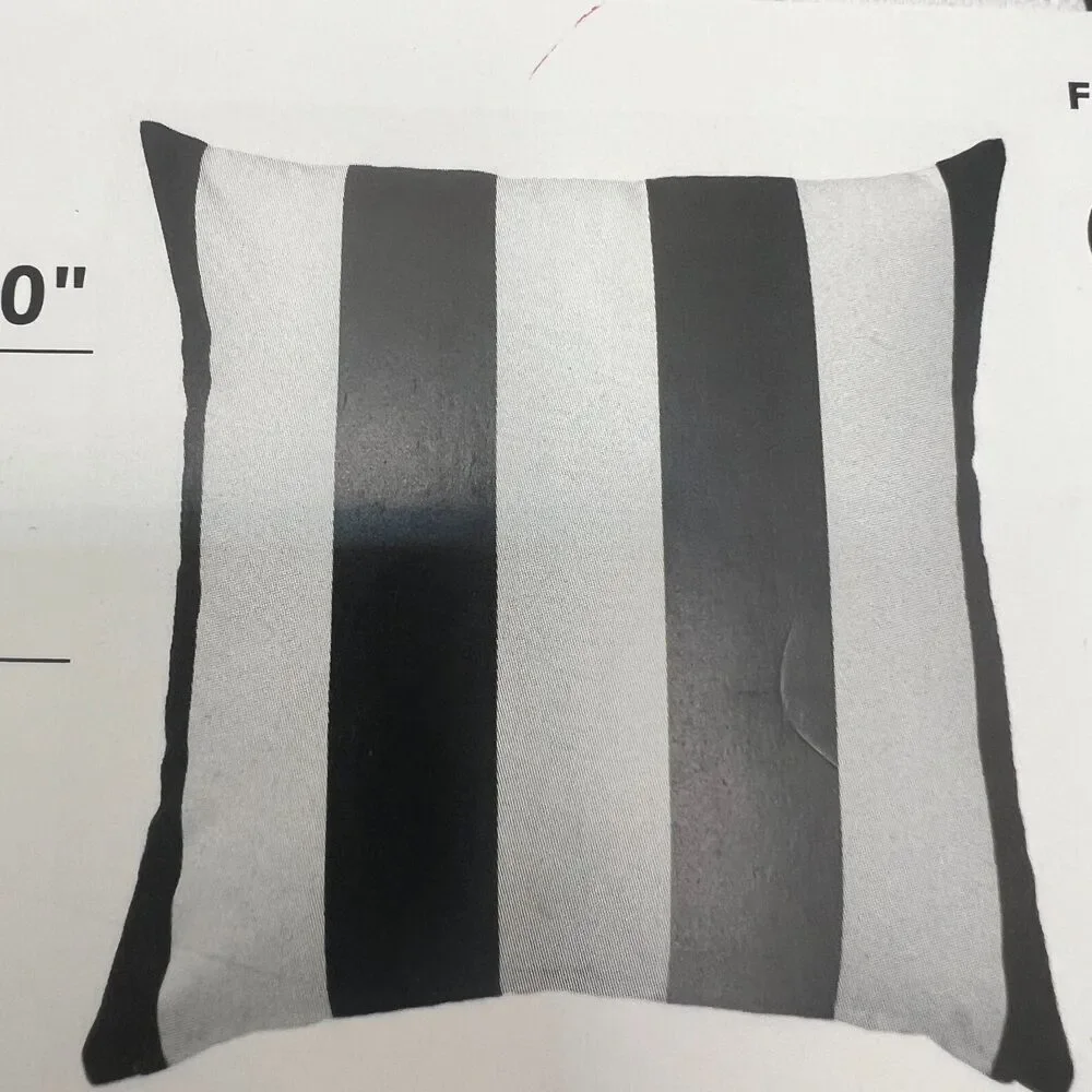 Ikea Vargyllen striped black and white pillow case 20”x 20” new